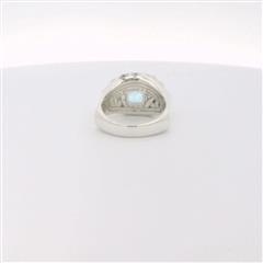 John Hardy Sterling Blue Topaz Bamboo Ring - Size 7.5